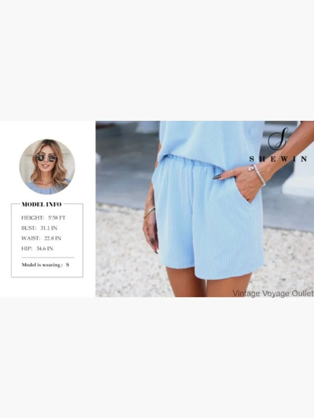 Women's Summer 2 Piece Shorts Set Matching Lounge Outfits Sleeveless - Picture 7 of 7